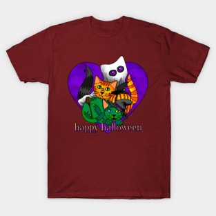 Three Happy Halloween Kitties T-Shirt